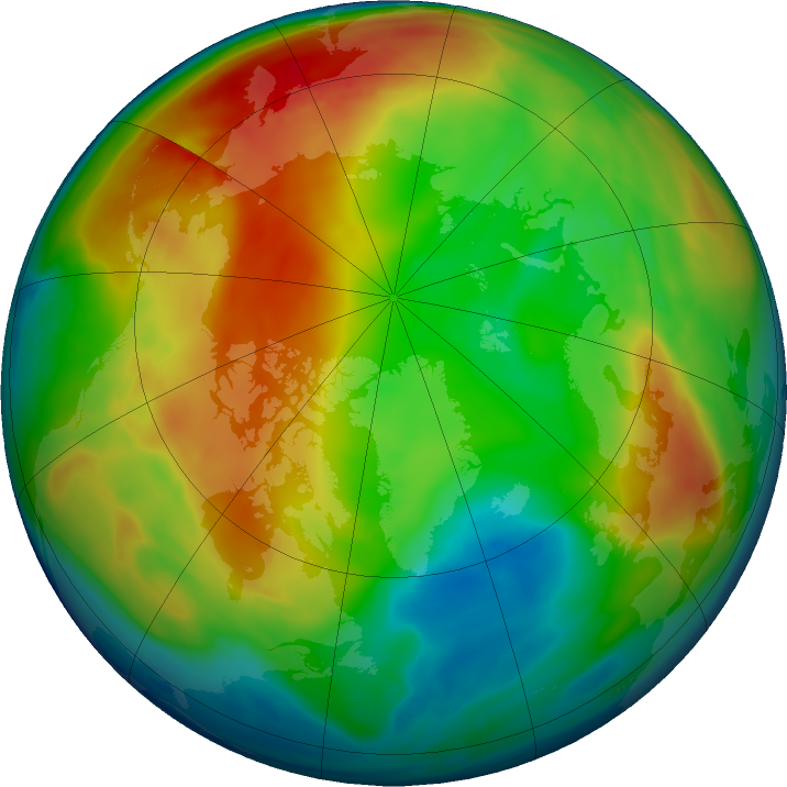 Arctic ozone map for 19 January 2023